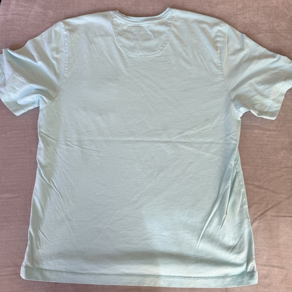 Tommy Bahama T Shirt Mens Large Aqua Blue Pima Cotton Pocket Tee Casual - Picture 3 of 5